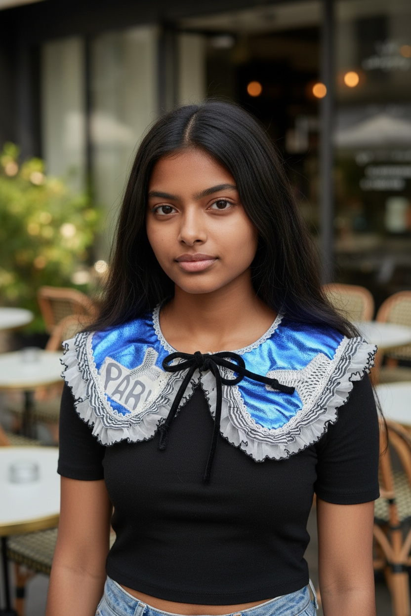 Reversible Goyard and Leather Collar